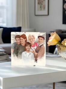 3D-Acryl Fotogeschenk, personalisierter UV-Foto-Druckblock quadratisch, Geschenk für Familie und Freunde mit eigenem Foto, Hochzeitsgeschenk, Valentinstag, Valentinstag-Dekoration