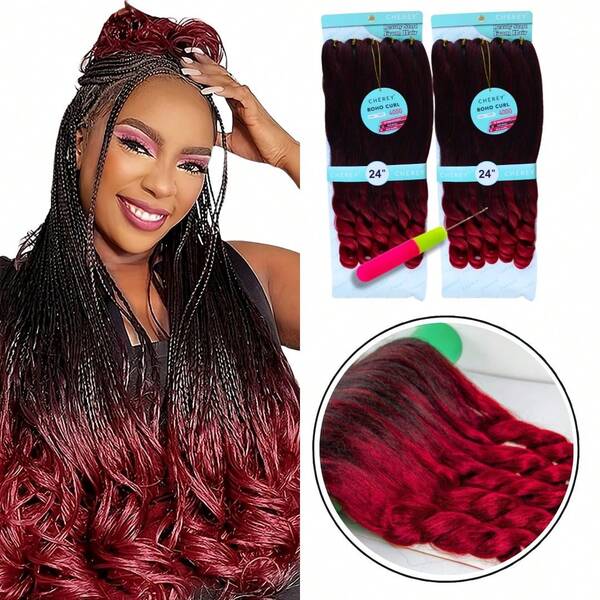 Kit 2 Cabelo Boho Curl Fibra Premium Jumbo