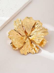 1pc Gold Floral Luxury Brooch Pin, Vintage Style Versatile Jewelry For Women, Party/Wedding Accessory - Yellow Gold - View 13