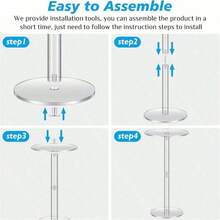 11.8 英寸 X 23.6 英寸亚克力饮料桌，现代风格圆形亚克力饮料边桌/咖啡桌，易于组装，透明/黑色/白色，优雅的沙发边桌，适用于客厅、卧室、阳台、书房 - 彩色 - 查看 8