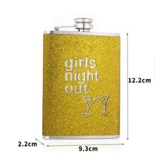 1 Stück 8oz Blinkende Edelstahl Hüftkflasche, "Mädelsabend" tragbare Outdoor Edelstahl Trinkflasche, blinkende Spirituosenflasche für Frauen