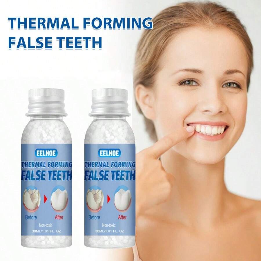 30ML*2 Moldable Dental Gum - Temporary Tooth Repair & Filling & Decoration Kit,Cavity Repair Kit For Cavities & Gaps - Makeup & Costume Accessories For Covering Gaps & Cavities, Easy-To-Use - 藍色 - 查看 1