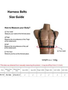 1pc Thigh Harness Man Sexy Street Style PU Leather Men's Thigh Garter Belt Dresses Party Accessories Thigh Harness Belt - Black - View 9