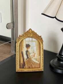 قطعة واحدة إطار صورة ديكور طرحة ذهبية بطراز قديم، مناسب لديكور المنزل والمناسبات الخاصة - إطار الصورة الرجعية - مشاهدة 9