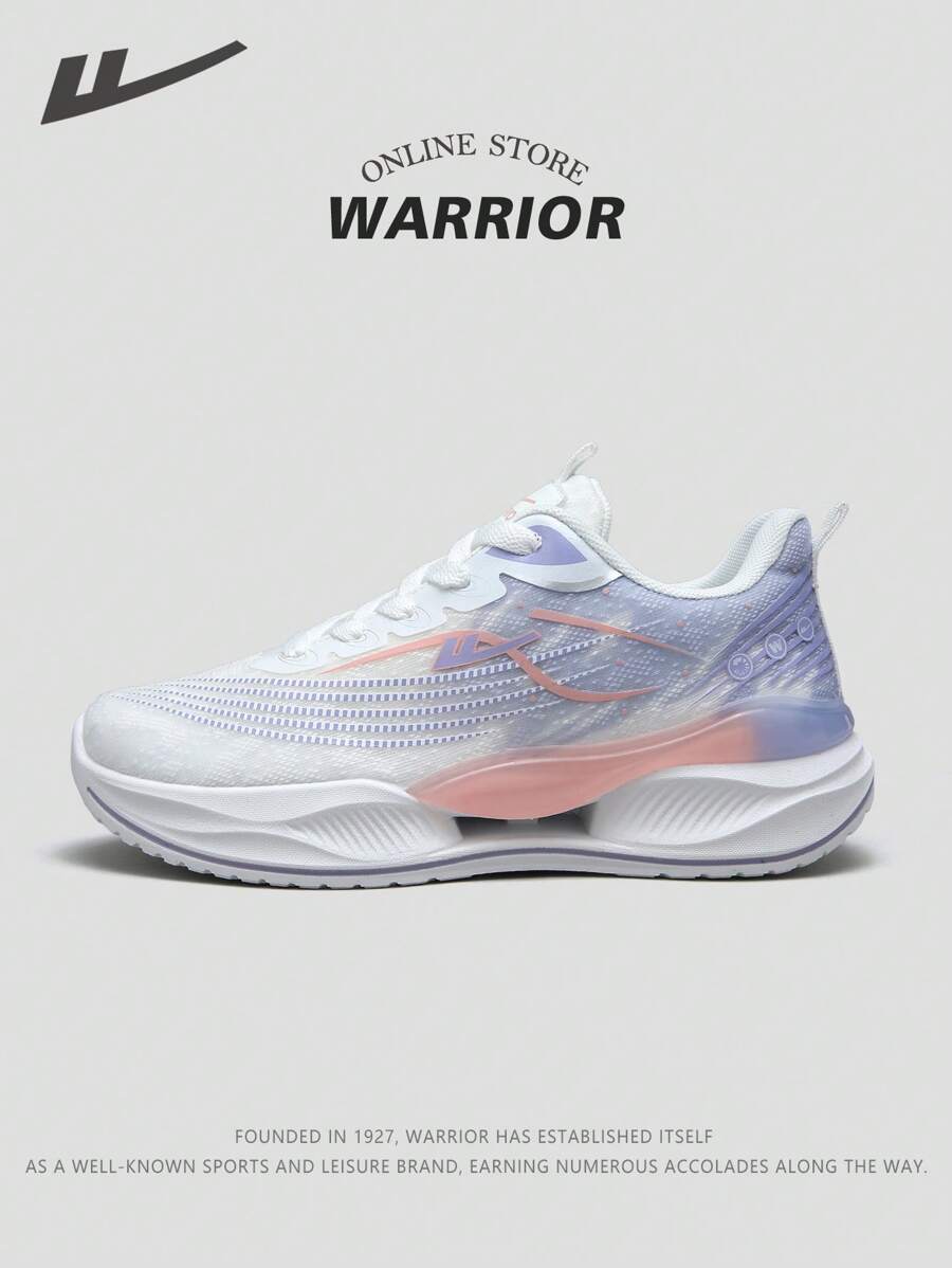 WARRIOR Zapatillas de correr de mujer de la nueva serie Warrior 2025, de corte bajo con cordones frontales, color morado, suela deportiva ligera, Top de malla transpirable, apropiadas para correr al aire libre, fitness, campus, ir y venir.