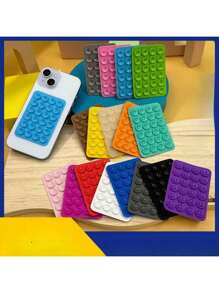 24-Grain Silicone Suction Cup Black Double-Sided Suction Cup Sticker Anti-Slip Mobile Phone Case Portable And Movable Mobile Phone Stand Square