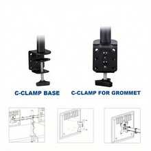 13"- 27" Double Dual Display Computer Screen Monitor Arm Mount Desk Stand LED CC - Black - View 5