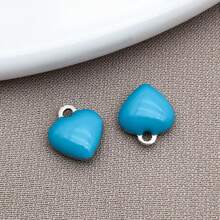 10pcs 8x9mm Cute Tiny Enamel Stainless Steel Heart Charms Mini Love Pendants For DIY Bracelet Necklace Earrings Jewelry Making Crafts Accessories