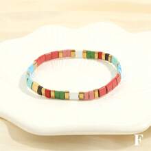 1pc Bohemian Style Colorful Glass Bead Bracelet, Perfect Gift For Men And Women