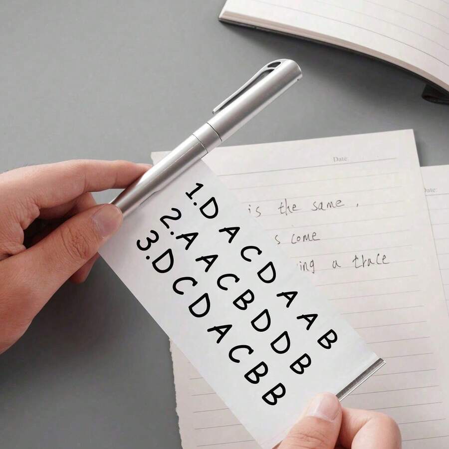 24pcs/6pcs/10pcs/1pc Exam Pencils - With Secret Note Function! Invisible Cheating Pen, Smooth Writing, Portable (Hurry Up And Grab Them!), School Supplies, Back To School Season - Silver - View 1