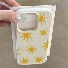 1 pieza Funda de teléfono de material TPU con patrón de girasol simple compatible con iPhone//Redmi Phones