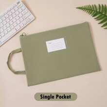 Organizador de archivos A4 - Bolsa de documento resistente de tela Oxford con asa, impermeable y portátil (opción de bolsillos simples/dobles y 5 colores), de vuelta a la escuela, útiles escolares