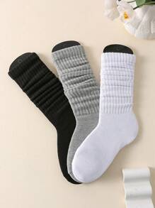 1/4 Pairs Of Women's Autumn And Winter Casual Knitted Socks, Casual Socks, Women's Elastic Socks, Women's Elastic Socks, Mid-Tube Socks