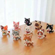500+Pcs Pet Cat Series Splicing Building Blocks, Cute Cartoon Animal Model, Fashion Assembly Toy, Creative Gift, Home And Office Desktop Decoration - Multicolor - View 6