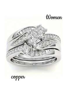 خاتم وعد للزوجين - خاتم الالتزام لها مجموعة الكنة - خاتم الزواج من الفولاذ المقاوم للصدأ للرجال