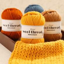300g 100% reine Strickwolle, ideal für handgemachte Pullover, Mützen, Schals zum Warmhalten im Herbst/Winter, 1 Stück = 6 Knäuel = 300g