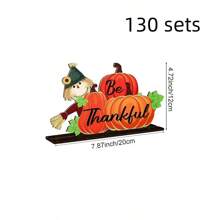 1/130 Sets verfügbar, 2 Stücke/Set 2D Herbst Erntedank fröhlicher Kürbis Truthahn Gewürz Ernte Holzretro Tischdekoration geeignet für Herbst Erntedank Thema Bauernhaus Dekoration, Zimmer Dekoration, Heimdekoration