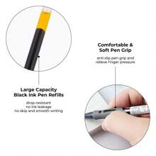20pcs Retractable Gel Pens, 0.5mm Black Neutral Gel Pens, Retractable Gel Ink Ballpoint Pens, 10 Sets Of Gel Pens + 10 Gel Pen Refills, Suitable For Diary, Office, School And Home Writing