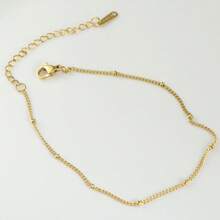1pc Gold Stainless Steel Bead Chain Anklet, Simple & Versatile Decoration, Suitable For Daily Wear, Vacation, Beach