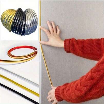 1条3米/5米自粘装饰条，柔性装饰条，适用于防溅瓷砖边缘、墙角、自粘墙面装饰条、D形踢脚线装饰条，柔性材料，适用于墙壁、边缘、框架、门、窗、防溅板等。