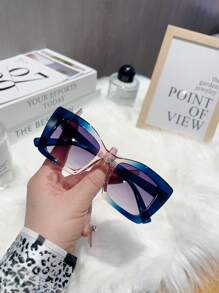 1pc Women's Fashion Square Glasses, High Quality Gradient Frame, Street-Style PC Temple, Spring-Loaded Legs, Versatile & Vintage For Daily Wear