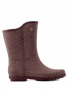 Bota de Lluvia para Dama Ana 4290 Glamour De moda Elegante Básico Lindo Tela Oficina Exterior Otoño-Invierno. - Café integral - Ver 4