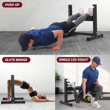 Huisuilinss Split Squat Stand,Single Leg Squat Roller & Bodyweight Training,Heavy-Duty Bulgarian Squat & Leg Lunge Trainer With 7 Adjustable Heights,Lower Body Workouts - 黑色 - 查看 5