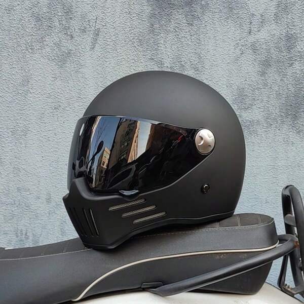 ORZ Motorcycle Helmet Retro Cruise Full Helmet Personalized Pig Nose Helmet For Both Men And Women, Suitable For All Seasons
