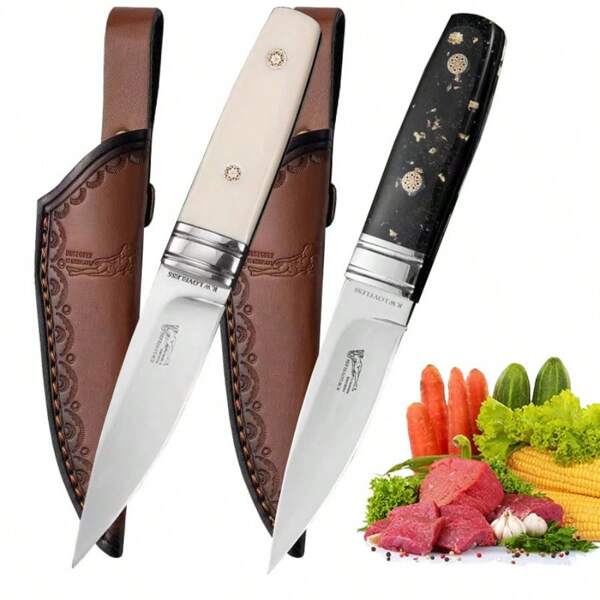Ensemble de couteaux de cuisine multifonctions - comprend un couteau à désosser, un couteau à fruits, pour le camping en plein air, la découpe de la viande, des fruits et légumes, le barbecue