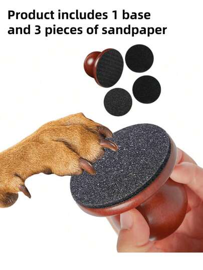 1pc Wooden Pet Nail File, Dog Grooming Tool ,Household Detachable Claw Grinder Nail Scraper,Abrasive Can Be Replaced