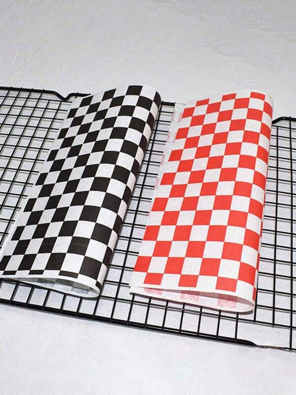 Oil Red/Black/Square Oil Paper, Oil-Absorbing Paper For French Fries And Plates, Plastic Napkins, Oil-Proof Paper For Food, Sandwich Wrapping Paper, Suitable For Gatherings, Festivals And Outdoor Use, 50 Pieces