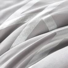 7-Pcs Luxurious Gilded Bed Comforter Sets Queen,100% Microfiber Simple And Fashionable Soft And Comfortable Summer Bedding Set Coverlet Set Suitable For All Four Seasons,  Bedroom And Hotel Room Decor,  Include 1 Comforter,  4 Pillowcases And 1 Flat Sheet,1 Fitted Sheet. - Màu xám-B48 - Xem 8