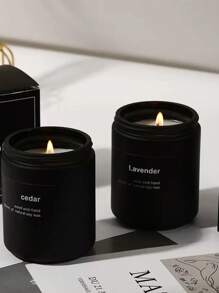 Matte Black Large Candle, Lavender/Sandalwood/Cedar/Jasmine/Red Rose Scented Soy Wax Candle, Unscented Frosted Glass Jar, Ideal Gift For Men & Women, Suitable For Dining Room, Bedroom, Bathroom, Study, Christmas, Thanksgiving, Christmas Eve, Mother's Day, Birthday