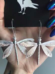 1 par de pendientes elegantes con diseño de libélula en estilo retro, elegante estilo retro, regalo exquisito para mujer, regalo ideal para ella