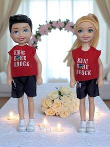 1 peça/2 peças de mini boneca de casal de 14 cm/5,5", acompanha roupas e sapatos de boneca, fantasia de festa para adultos, acessórios para boneca, presente de aniversário, Dia das Mães, presente de Natal, ótimo como lembrancinha de casamento. (Observação: o padrão de algumas roupas pode ser enviado aleatoriamente, mas o estilo é o mesmo.)