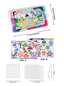 Set di 1.500 perle da stirare da 5 mm, giocattolo educativo fai-da-te per bambini, creativo per la realizzazione di gioielli, include 15 tipi di perle, 6 modelli, carta da stiro, pinzette e 24 accessori colore casuale, adatto per bambini oltre 5 anni, regali di compleanno e festività, creativi mestieri.