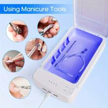 RAF Caixa de Desinfecção Portátil USB Para Celular, Desinfetante de Ferramentas de Salão de Manicure, Adequado Para Manicure Doméstica e de Salão, Esterilizador UV Compacto e Multifuncional Para Têxteis, Metais, Plásticos, Eletrônicos, Ferramentas Cosméticas, Vidro e Cerâmica