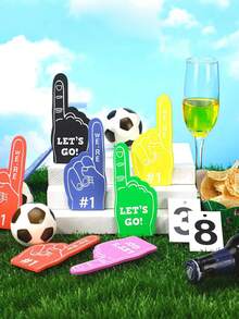 8 件多色随机运动派对礼品、运动派对礼品粉丝泡沫手指迷你、泡沫手指、迷你泡沫手用于篮球棒球足球啦啦队礼物、体育赛事、游戏、生日派对用品、圣诞节、篮球棒球足球足球队啦啦队礼物用于体育赛事游戏生日用品 - 彩色 - 查看 8