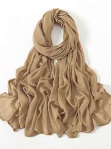 2 Stücke/1 Stück Damen Schal mit breitem Rand aus Viskose, modischer atmungsaktiver langer Schal, Muslima Kopftuch zum Sonnenschutz, vielseitig & bequem für den täglichen Gebrauch