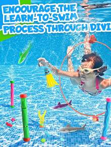 Diving Pool Games, Large Collection With Storage Bag, Pool Games, Summer Swimming Water Fish - Various Pool Floats - Pool Games - Multicolor - View 4