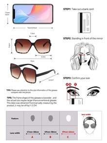 2pcs Retro Square Large Frame Fashion Eyeglasses, Plastic Classic Outdoor Travel Beach Vacation Casual Decoration Daily Wear, Summer UV Protection Unisex - 2PCS Combination Pack B - View 4