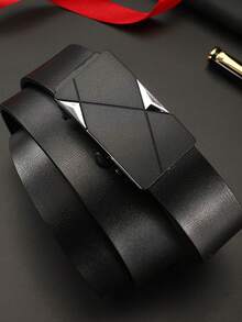 1条/2条装男士商务皮带，合金自动扣皮带，时尚皮带，奢华S型皮带，PU皮革高品质皮带，适合夏季、秋季、万圣节、秋冬季节等场合，适合青少年、青年、男士，休闲、户外、运动、度假、毕业礼物、生日礼物、日常穿着。