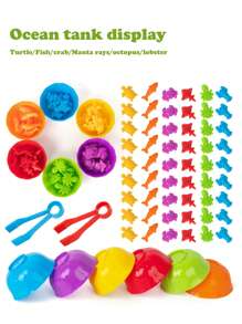 Juego educativo para niños, set de juguetes de clasificación, reconocimiento de colores, cálculo de cantidades, juego interactivo de aprendizaje temprano (color aleatorio)