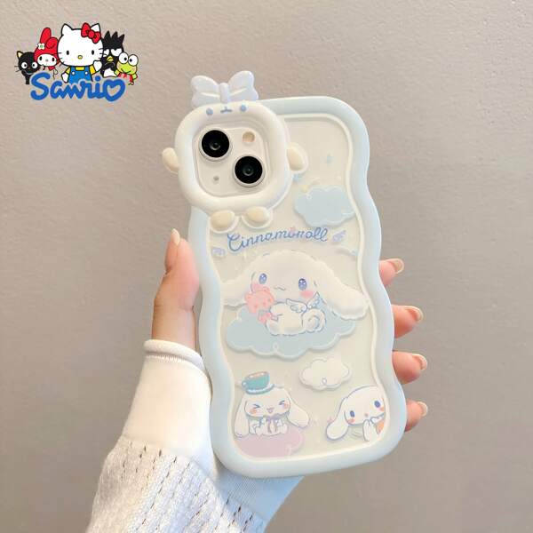Sanrio 1pc Sanrio Cartoon Phone Case Compatible With IPhone 15/14/13/12/11/XS/XR/X Plus Pro Max, Soft TPU Silicone Cute Minimalist Creative Full Coverage Phone Case