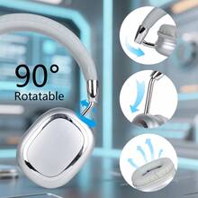 Gerripuer 新款蓝牙耳机，HIFI音质，舒适耳垫，可折叠旋转设计，Type-C金属接口，高端商务礼品无线蓝牙耳机 - 銀色 - 查看 9