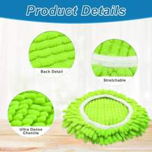 Spin Mop Heads Replacements For Ocedar Easywring 1 Tank System 3 Pack Microfiber Chenille Mop Pad Spin Mop Refill For O Cedar Mop Head Replacement - 如圖 - 查看 3