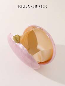 ELLA GRACE- Acrylic Oval Handbag With Gold Chain Strap - Elegant Designer Purse For Women, Luxury Evening Bag & Day Clutch (Adjustable Shoulder Chain) - Pink - View 7