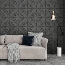 Art3dwallpanels 33 Pack 3D Wall Panel For Interior Wall Décor, PVC Textured Wall Panels, 3D Wallpaper Modern Wall Tiles, Black