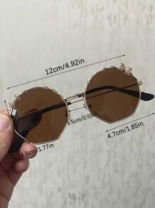 1 par de gafas de sol unisex para niños con decoración de lazos, adecuadas para uso diario, vacaciones y accesorios de viaje
