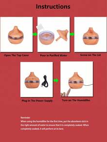 USB Touch Activated Wood Grain 300ml Humidifier Home 7-Color Ambient Light - Adding Comfort And Fashion To Your Home